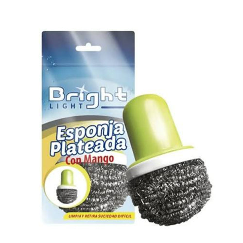 Esponja plateada con mango